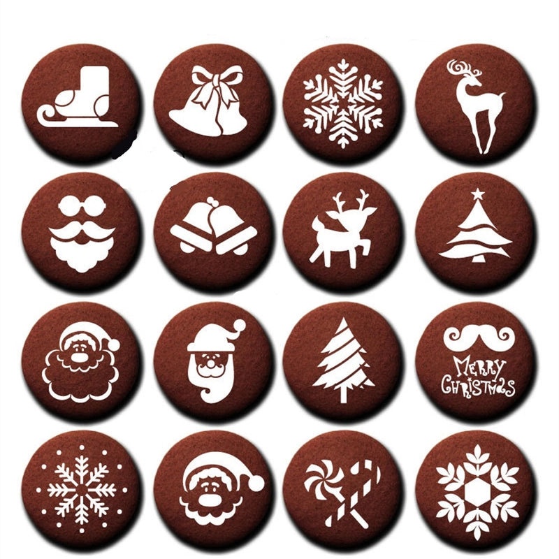 Christmas Santa Claus Snowflake Coffee Art Mold Set | Kitchen & Dining Accessories