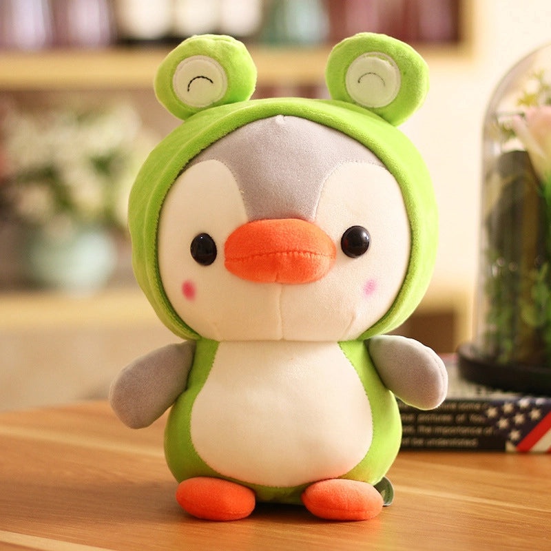 Cute Penguin Plush Toy with Dinosaur Frog Transformation and Trumpet Grab | Plush Toys