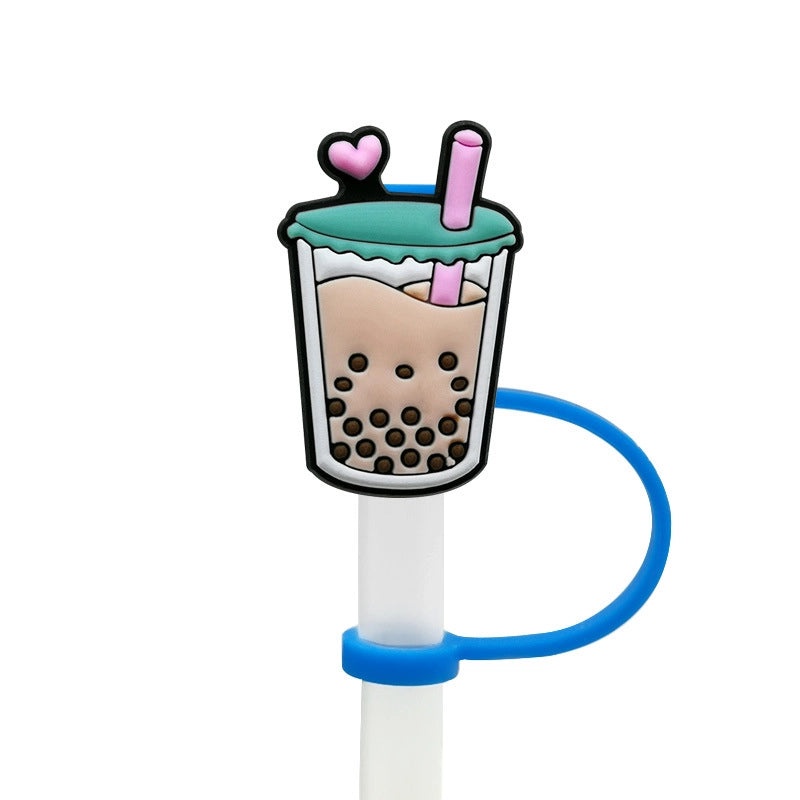 Cute Animal Letter Silicone Straw Cap for Drink Decorations Casual Elegant Style | Drink Accessories
