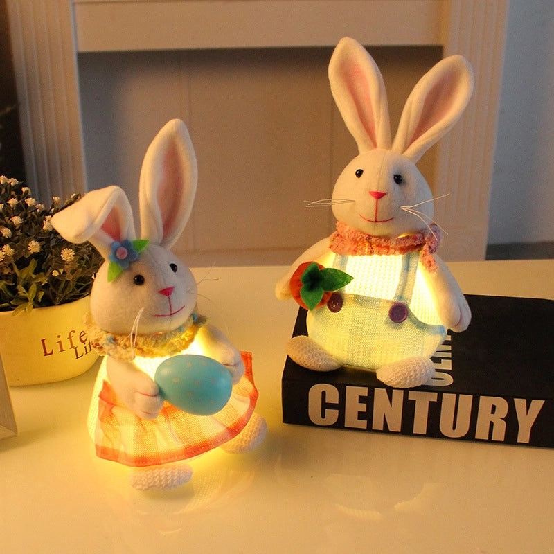 Luminous Easter Rabbit Toy Cute Cartoon Radish Egg Holder Desktop Decoration|Home Decor Accessories