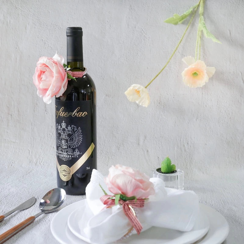 Elegant Floral Plastic Napkin Ring for Valentine's Day Casual Decor | Dining & Tableware