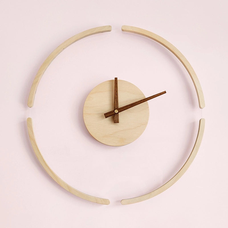 Transparent Hanging Wall Clock Nordic Style Simple Wooden Design|Home Decor Wall Clock