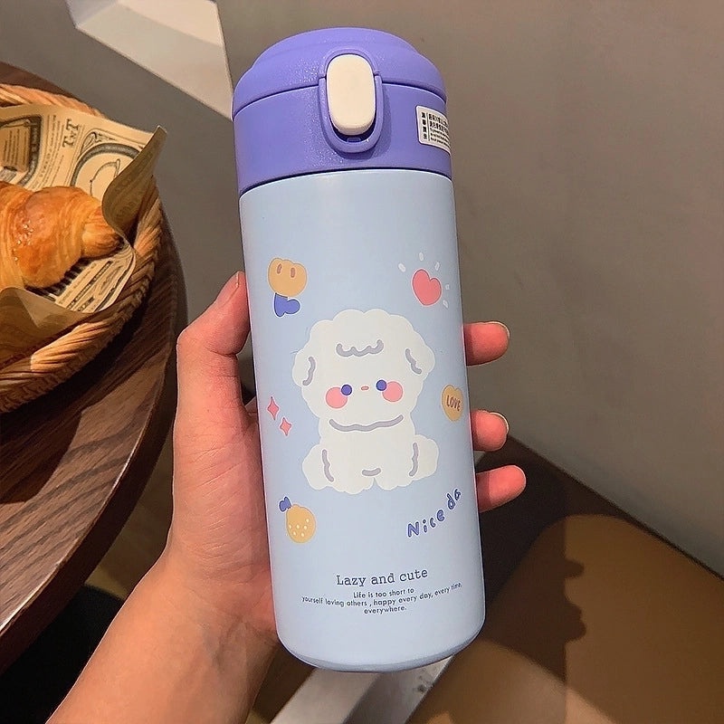 Adorable Cartoon Stainless Steel Vacuum Flask 1 Pc | Drinkware & Thermos Cups