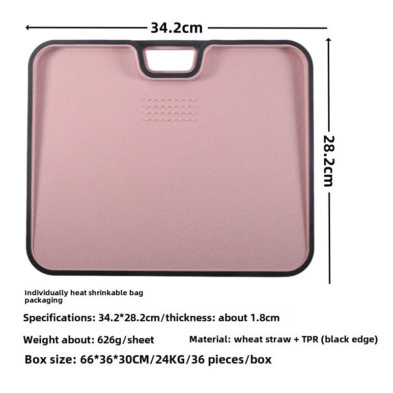 FDA Approved Wheat Straw Double-Sided Cutting Board for Meat, Vegetables & Fruits | Kitchen Supplies