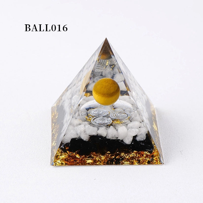 Minimalist Natural Crystal Pyramid Ornament Small Conical Decorative Crystal Piece|Home Decor Accessories