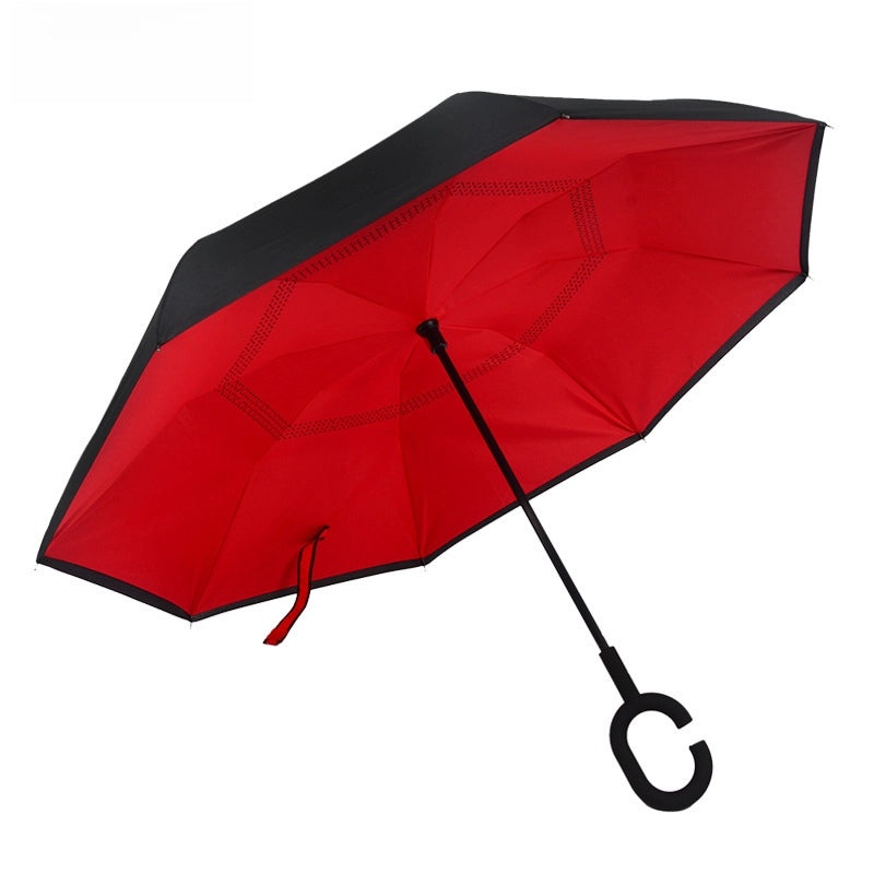 German Automatic Large Car Umbrella, Double-layer Storm-resistant Long Handle Men’s and Women’s Straight Rod Reverse Umbrella|Umbrellas & Rain Ge