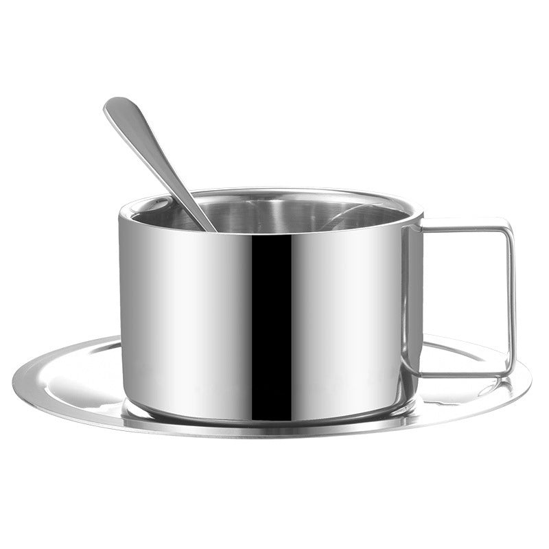 304 Stainless Steel European Style Double Coffee and Tea Cup Set for Office Use|Kitchen & Dining