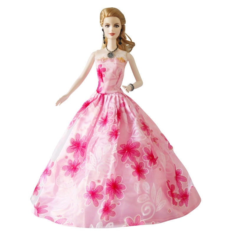 30cm Doll Wedding Dress Princess Tail Evening Gown for Girls Toy Large Half Bag Dress|Doll Clothes