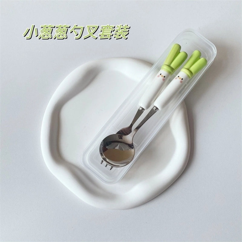 Adorable Cartoon Frog and Crocodile 430 Stainless Steel Ceramic Tableware Set | Kitchen & Dining