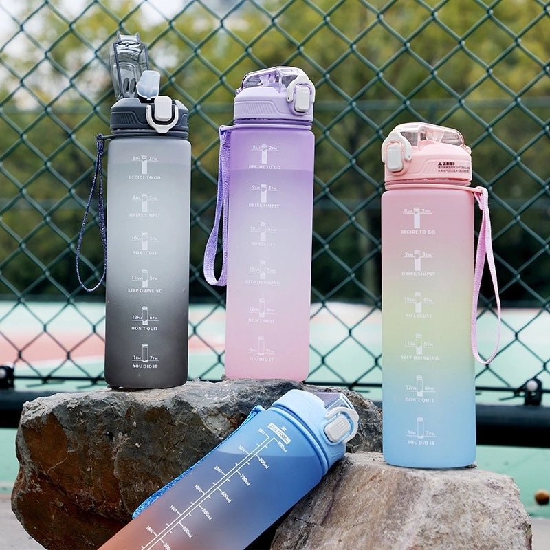 Gradient Color Silicone Water Bottle Casual Design | Drinkware & Bottles