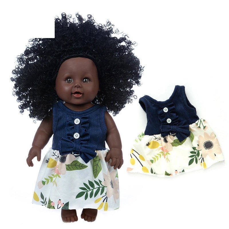 12 Inch African Baby Girl Doll Realistic Simulation Newborn Baby Doll|Dolls & Accessories