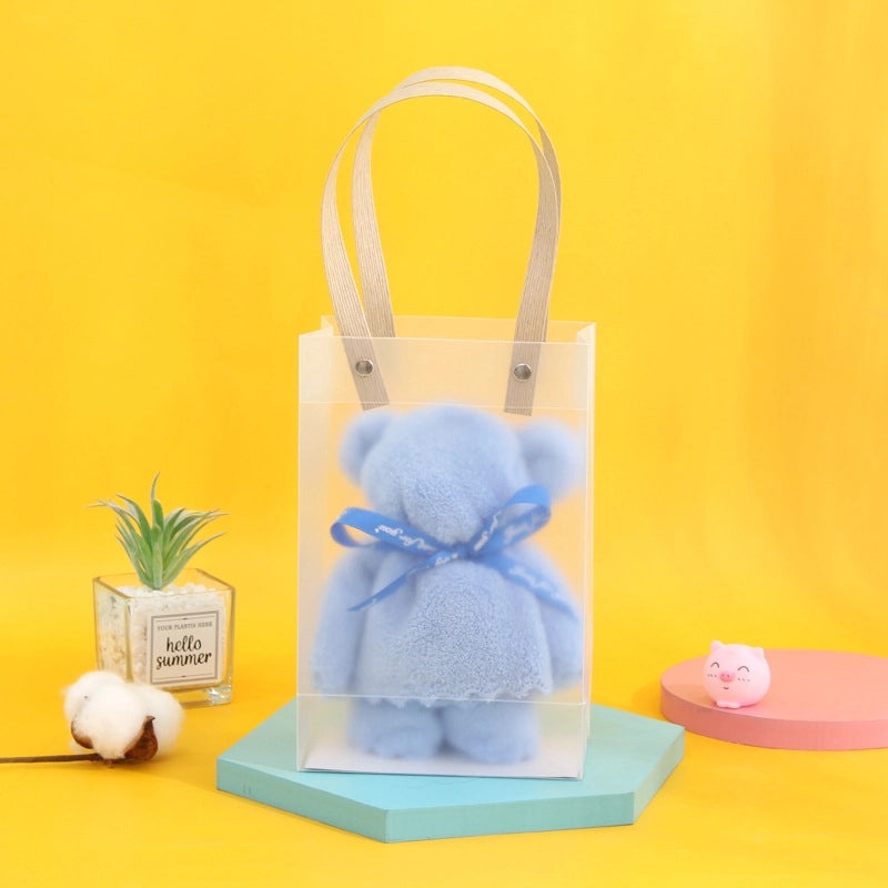 Soft Coral Fleece Bear Towel Absorbent Cute Wedding & Holiday Gift Hand Towel|Home & Kitchen Towels