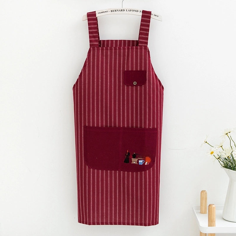 Floral Cotton Apron for Men & Women | Kitchen & Workwear | Artistic, Creative, Household Bib | Fashionable Waiter Uniform | Home Cooking Apron|Ki