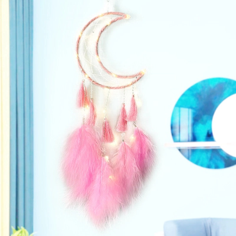 Minimalist Moon Feather Dreamcatcher Wall Hanging Iron Art|Home Decor Wall Art
