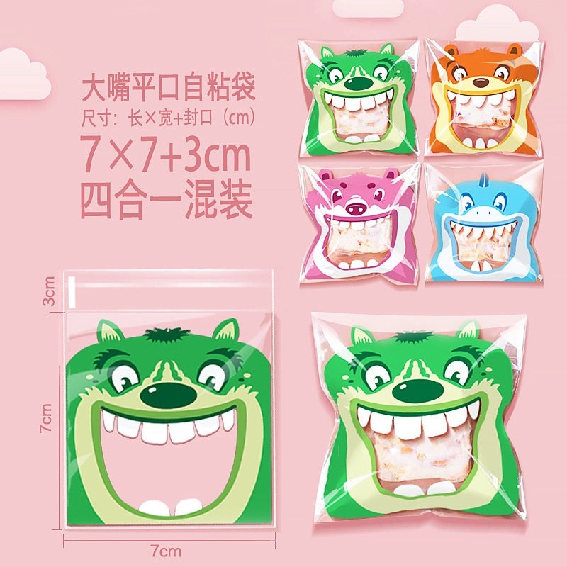 Happy Every Day Snowflake Crisp Cookie Self-adhesive Packaging Bags for Mooncake and Nougat Gifts|Packaging & Wrapping Supplies