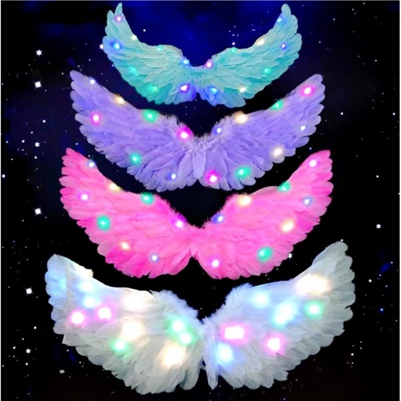 Glowing Feather Angel Wings for Kids|Children's Costumes & Accessories