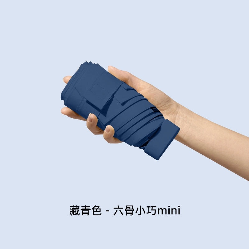 Compact Five-Fold UV Sunscreen Mini Umbrella for Women | Sun Protection & Rain Use | Portable Thickened Flat Umbrella | Women's Accessories