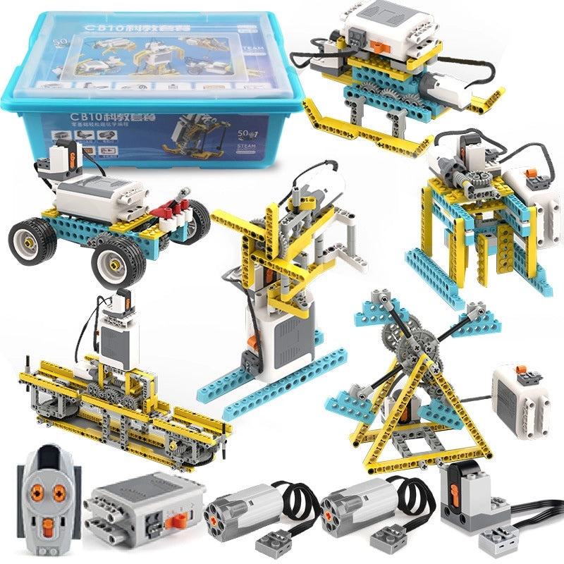 Electric Programming Robot Compatible with 9686 Small Particle Building Blocks | Educational STEM Robotics Kits