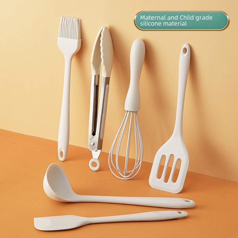 6-piece Silicone Baking Tool Set Cake Scraper Spatula Egg Beater Oil Brush Heat Resistant|Kitchen Baking Utensils