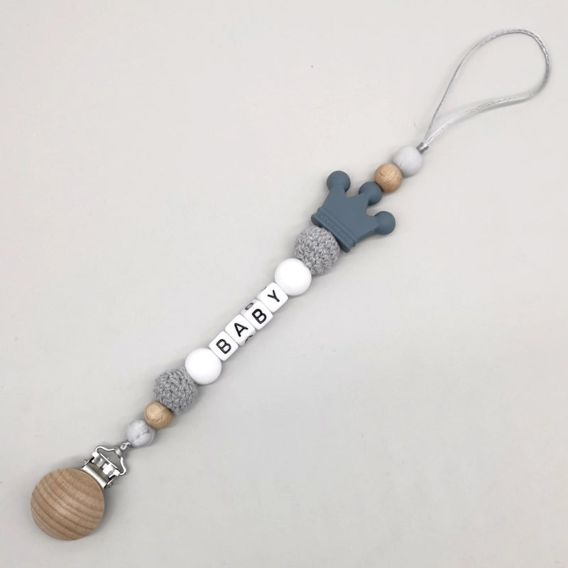 Adorable Baby Letter Crown Hair Clip with Plastic, Wood, and Silica Gel Materials | Baby Accessories