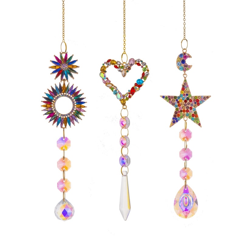 Elegant Star and Heart Shaped Crystal Alloy Glass Pendant for Jewelry|Fashion Accessories