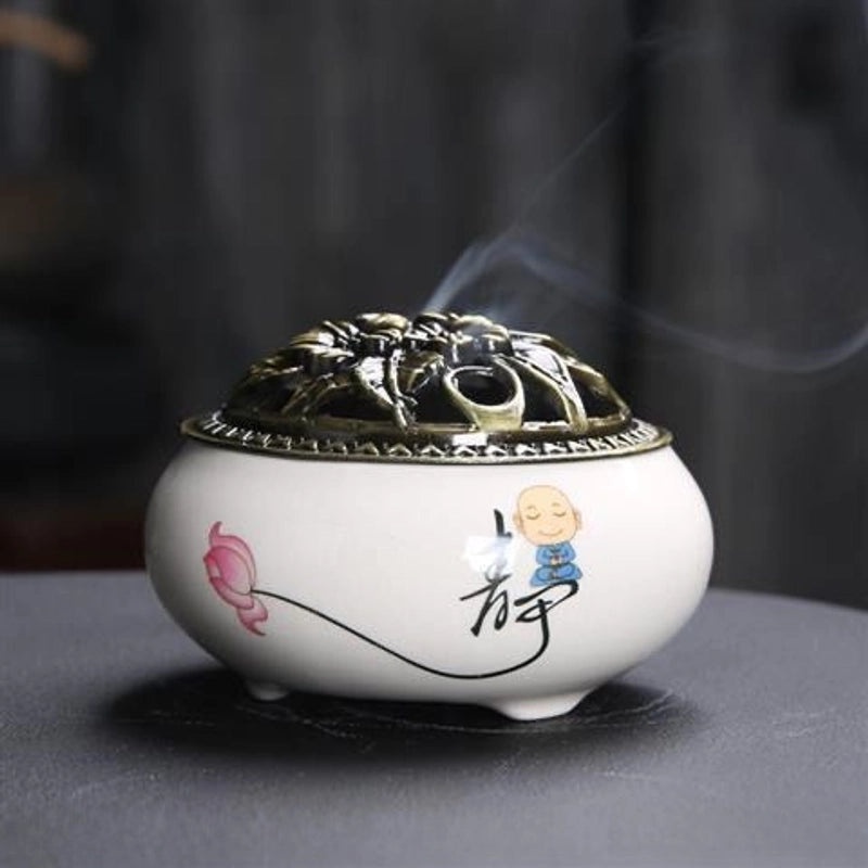 Ceramic Incense Burner Aromatherapy Plate Small Tower Temple Kiln Holder Home Decor|Home Decor & Aromatherapy Accessories