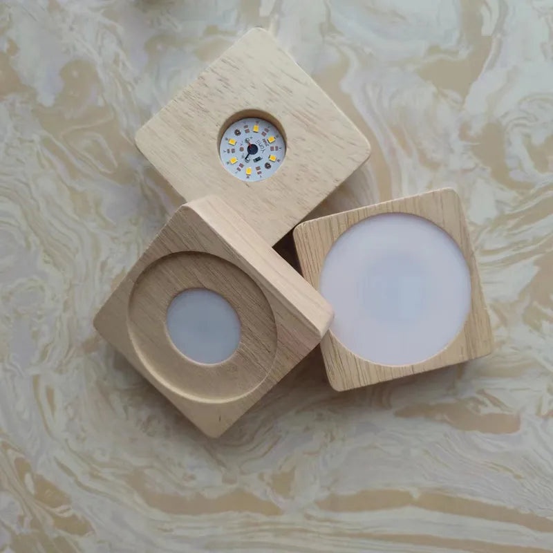 Yonii Portable Wireless Nightlight with AAA Batteries Square Aromatic Base Luminous Power Saving|Home Lighting