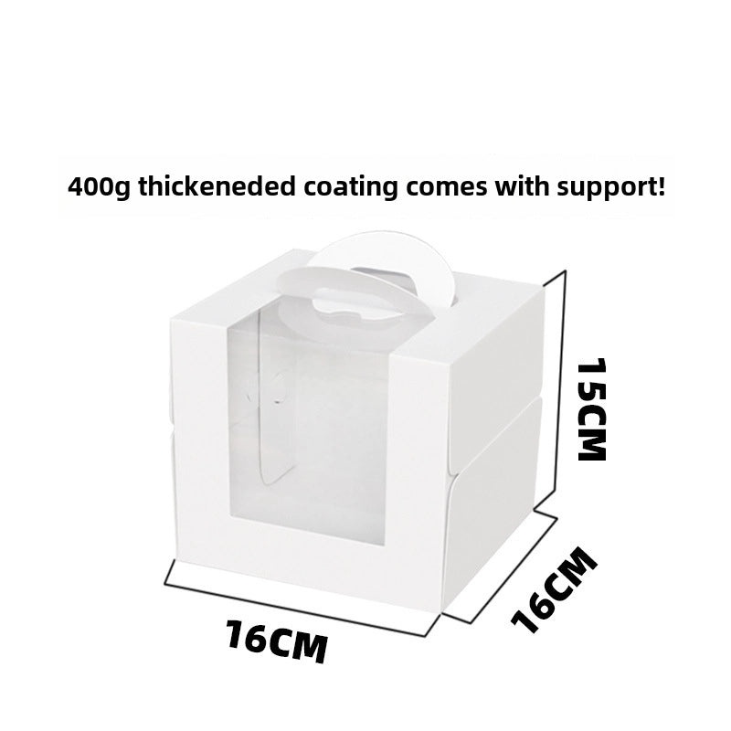Transparent Window Birthday Cake Box 8 Inch Portable Dessert Packaging | Cake Boxes & Packaging