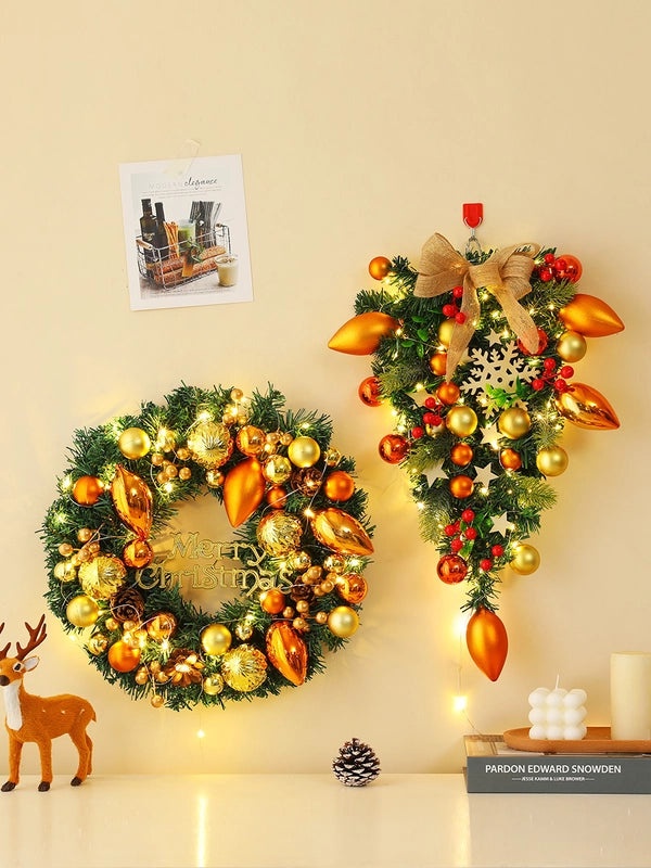 Christmas Rattan Garland Door Hanging Decoration for Hotel Mall Scene Layout Supplies|Christmas Decorations