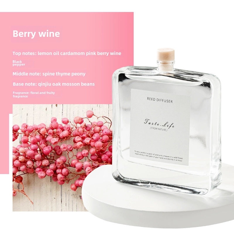 BYME 120ml Flat Aromatherapy Bottle with Rattan Sticks, Long-lasting Indoor Essential Oil Diffuser Set|Home Fragrance & Aromatherapy