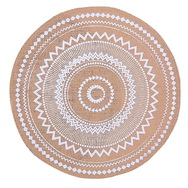 Chinoiserie Style Wooden Placemat for Vacation Dining Solid Color|Home Decor Tableware