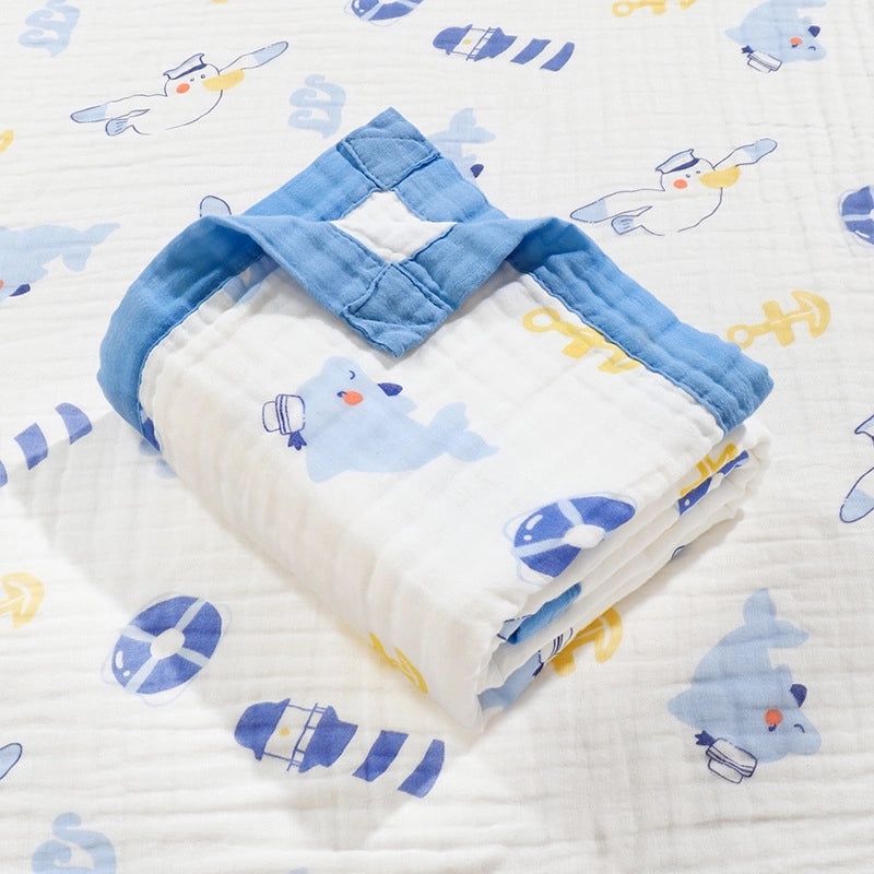 Newborn Baby Cotton Gauze Hooded Bath Towel Blanket Soft Absorbent Baby Bath Wrap|Baby Bath Towels & Accessories