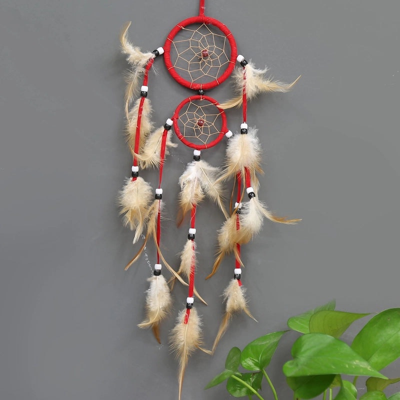 Indian Dreamcatcher Wind Chime with Double Ring Hanging Ornaments Bohemian Wall Decor | Home Decor