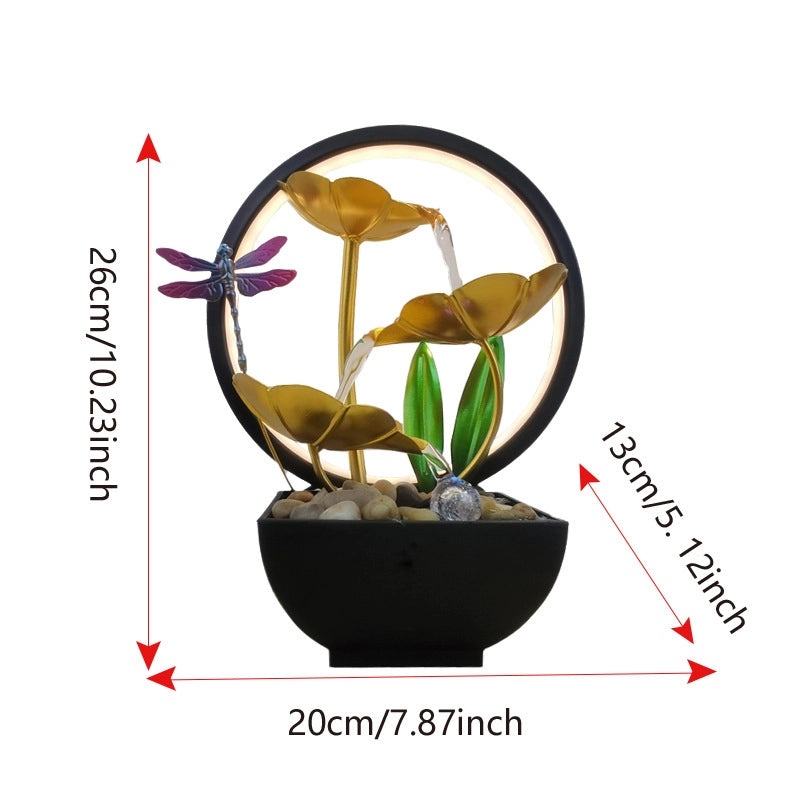 Golden Blue Dragonfly & Butterfly Water Circulation Desktop Iron Crafts|Home Decor Accessories