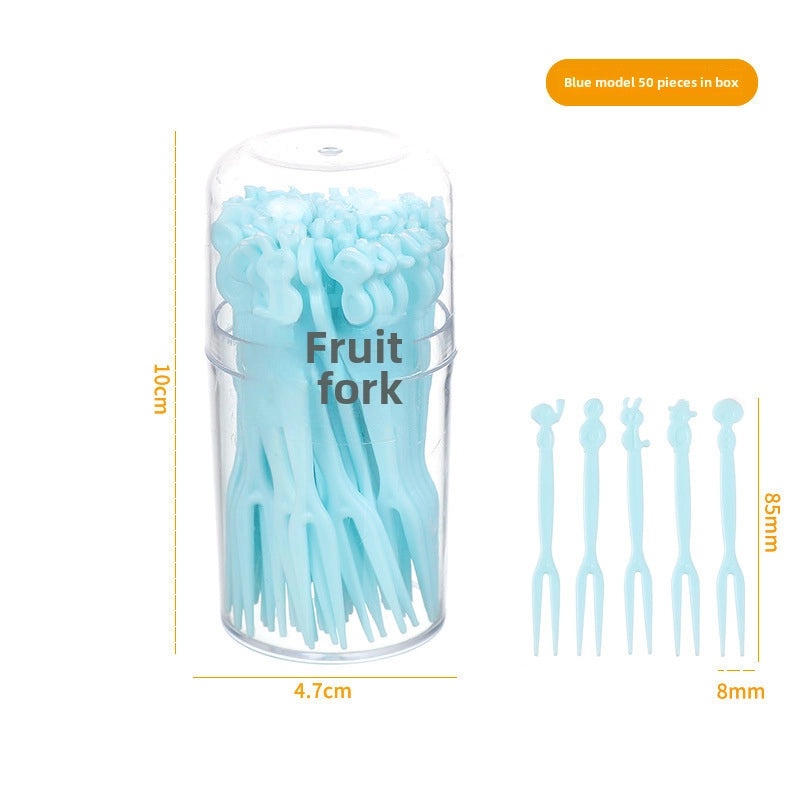 Disposable Two-Tooth Plastic Fruit and Dessert Forks Set for Household Snacks|Kitchen & Dining Accessories