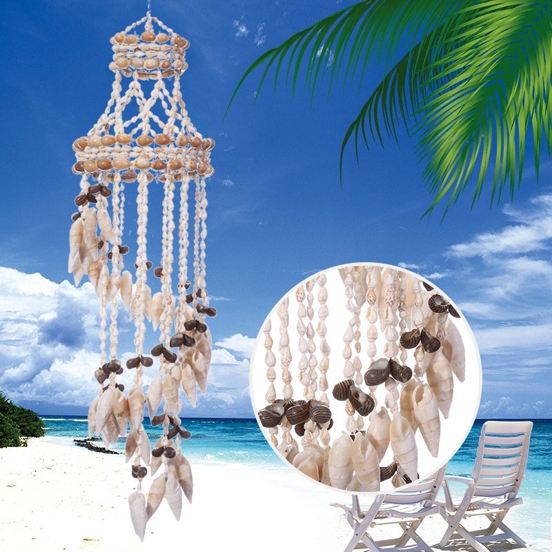 Coastal Geometric Shell Wind Chime with Artificial Decorations|Home Decor Wind Chimes
