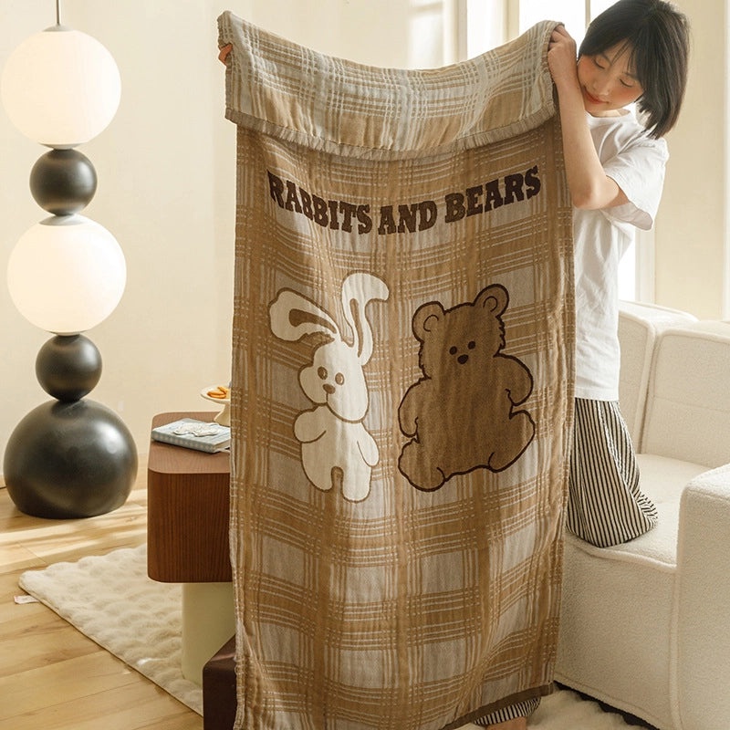 Premium Cotton Gauze Blanket Four-Layer Soft Baby Quilt Multifunctional Bath Towel Sofa Throw|Home Textiles