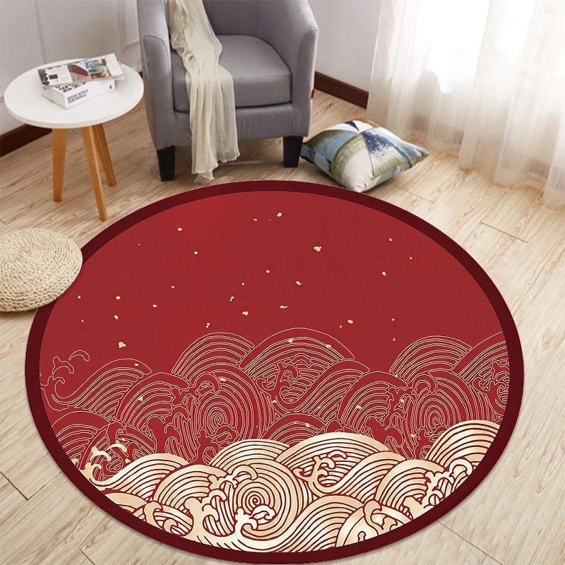 Round Red Carpet for Kids Room Living Room Bedroom Floor Mat Machine Washable Balcony Hotel Use|Home Decor Rugs & Mats