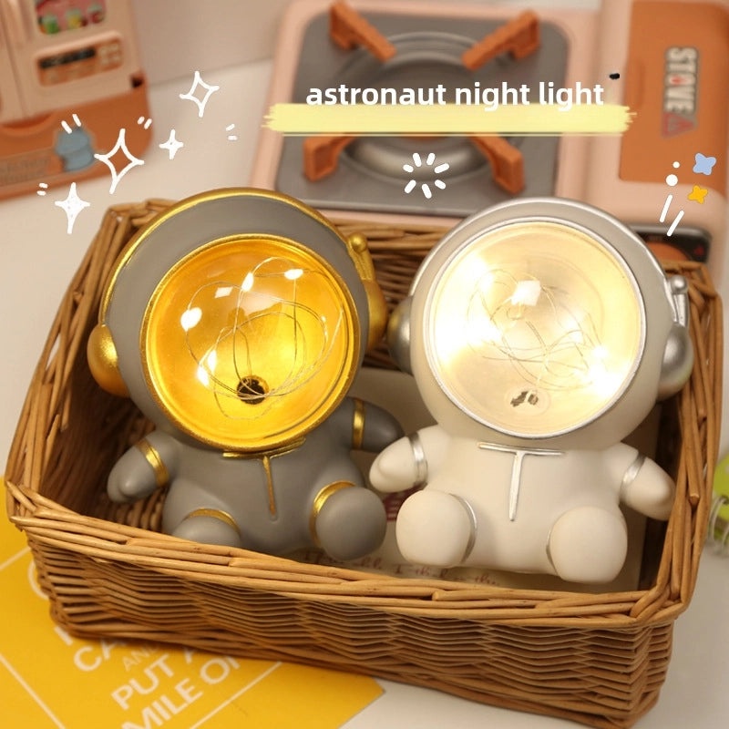 Astronaut Night Light with Cartoon Piggy Bank for Bedroom Dorm Desk Decoration | Home Decor & Lighting