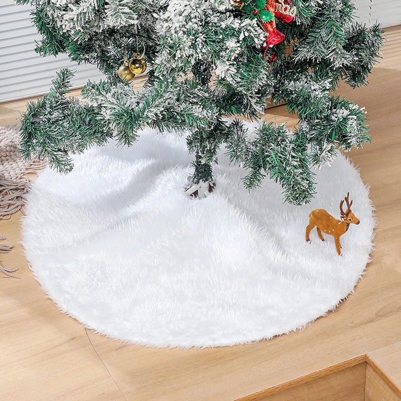 White Christmas Tree Skirt 78/90/122CM Holiday Christmas Tree Bottom Apron Blanket Festive Ornament|Christmas Tree Accessories