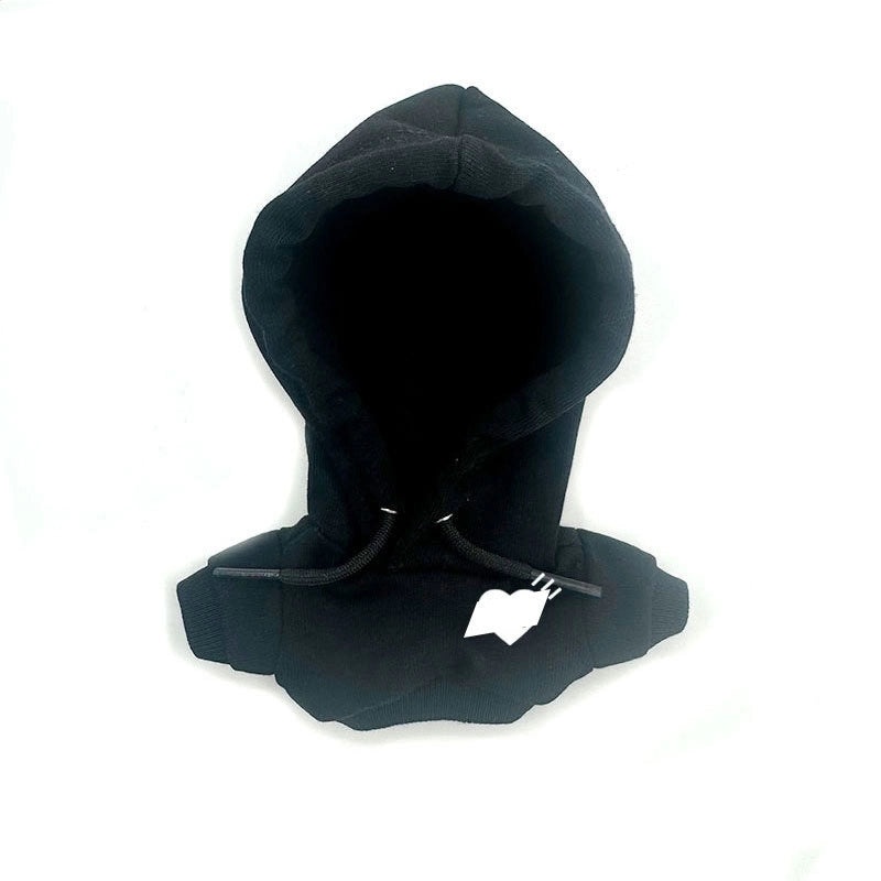 Rab Cloth Labubuu 17cm Handmade Cotton Doll with Fashion Logo Hoodie Black | Fashion Accessories