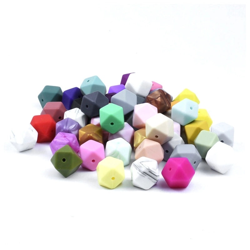 17mm Silicone Octagonal Beads for Pacifier Chains DIY Accessories | Baby & Mom Essentials