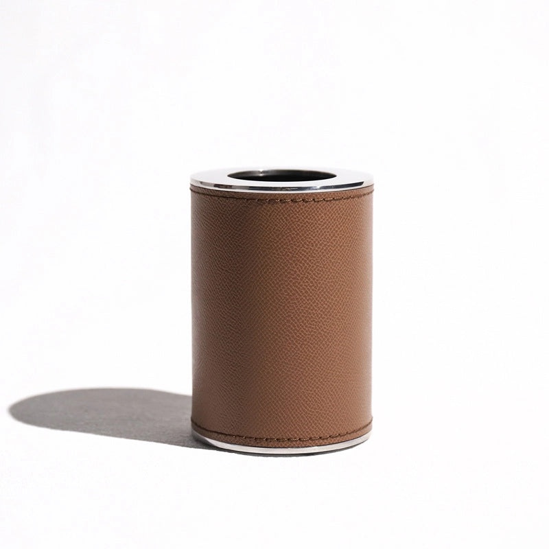 Modern European Soft Stainless Steel Leather Bathroom Set Soap Dispenser Toothbrush Holder 4-Piece Home Decor|Bathroom Accessories