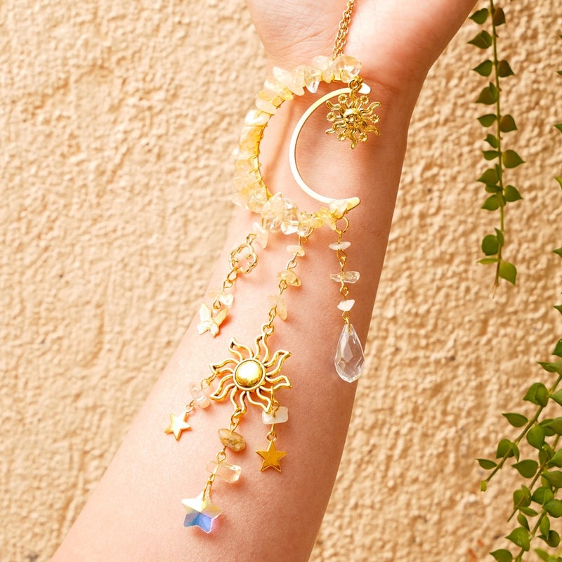 2 Pieces Bohemian Moon Crystal Suncatchers for Wall Decor|Home Decor