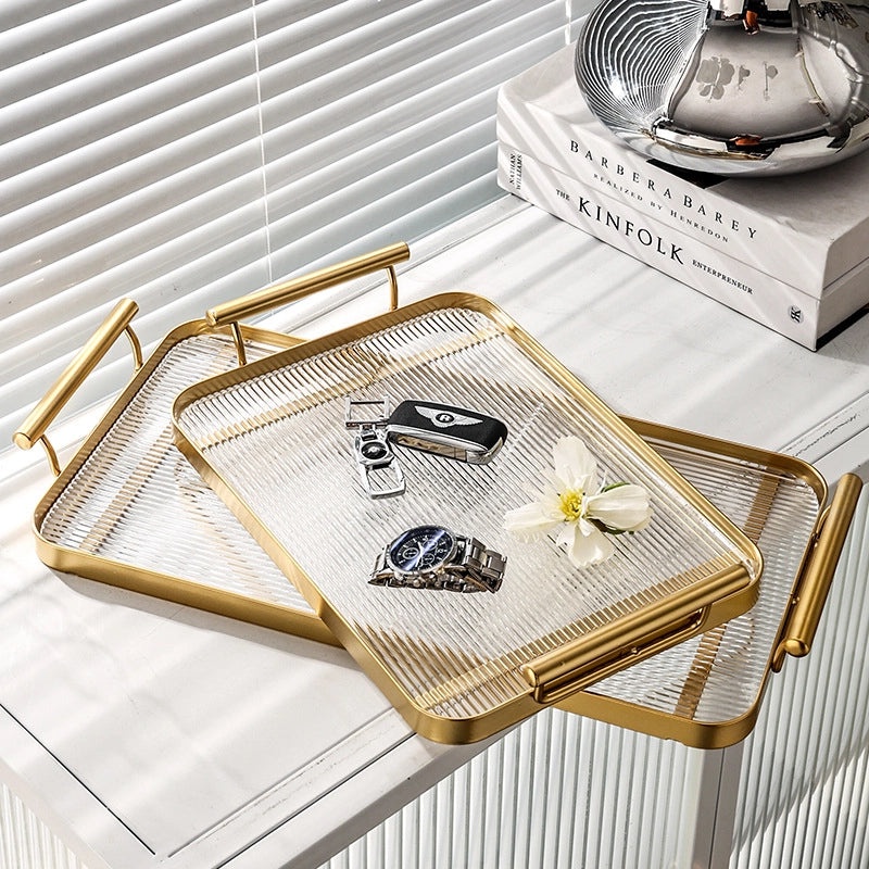 Elegant Vintage Style Acrylic Tableware Piece with Classic Stripes|Home Dining & Kitchen