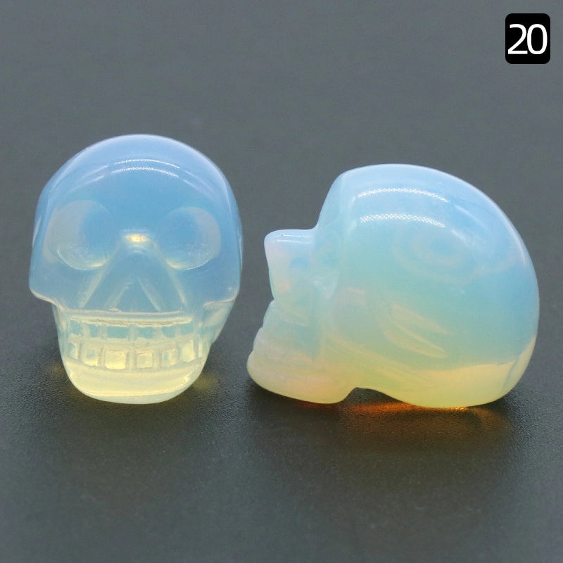 Halloween Vintage Skull Natural Crystal Agate Ornament | Home Decor & Seasonal Accessories