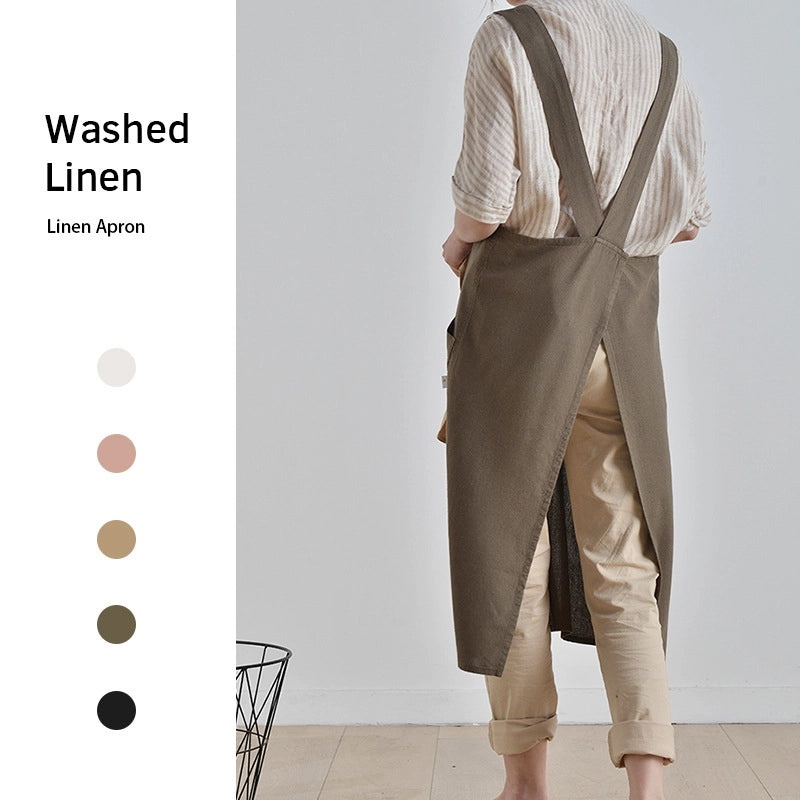 Japanese Linen Washed Apron Set for Men and Women | Home & Garden Aprons