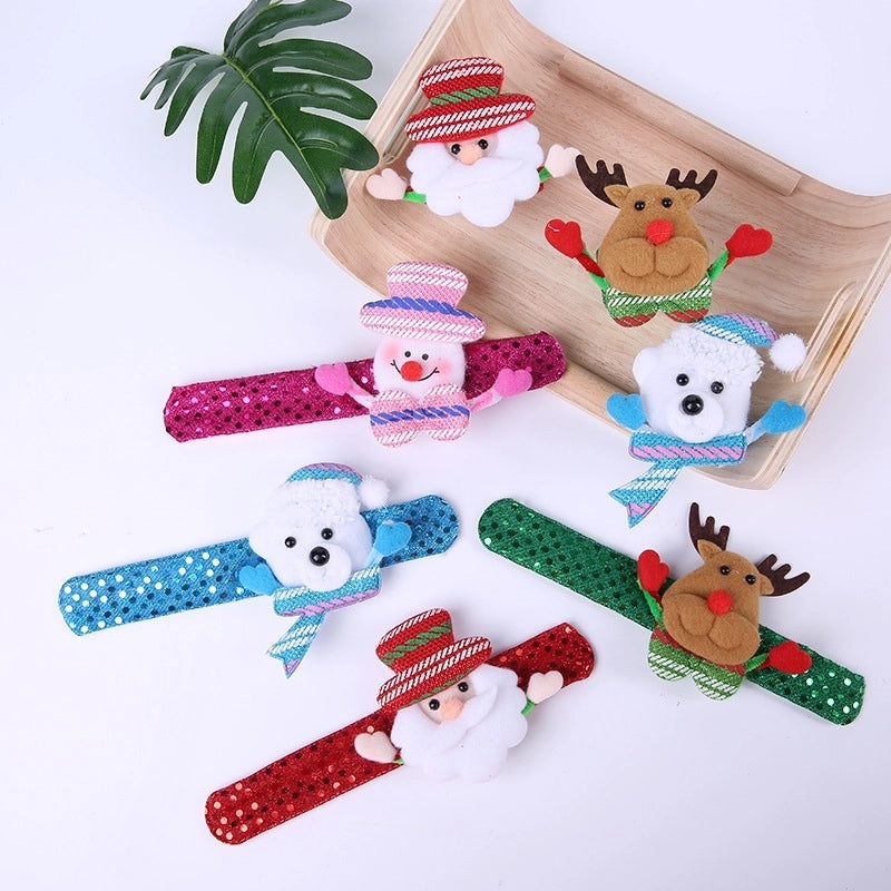 Christmas Light-Up Slap Bracelets for Kids, Snowman & Santa Designs|Kids Jewelry & Accessories