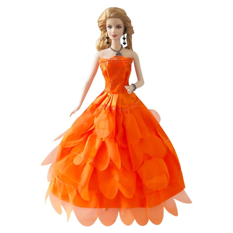 30cm Doll Wedding Dress Princess Tail Evening Gown for Girls Toy Large Half Bag Dress|Doll Clothes