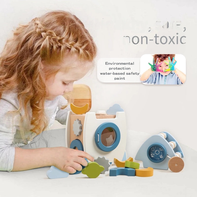 Wooden Educational Stacking Rocket Toy for Boys and Girls | Early Learning Toys